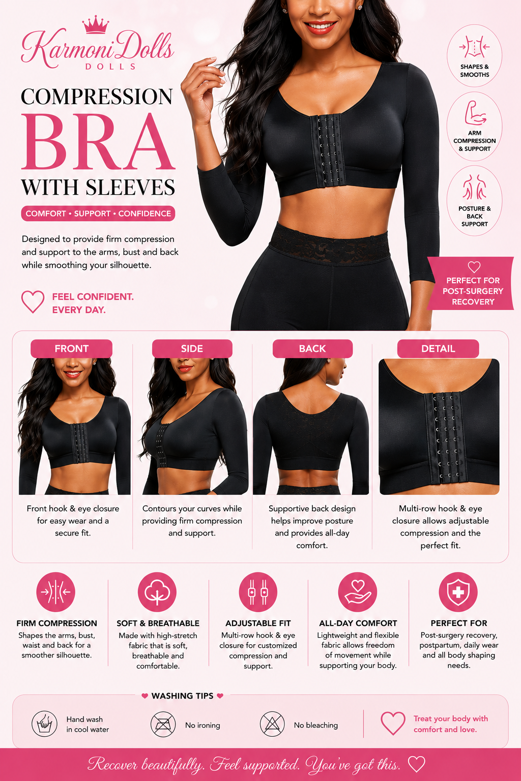 COMPRESSION BRA|SLEEVES|BLACK