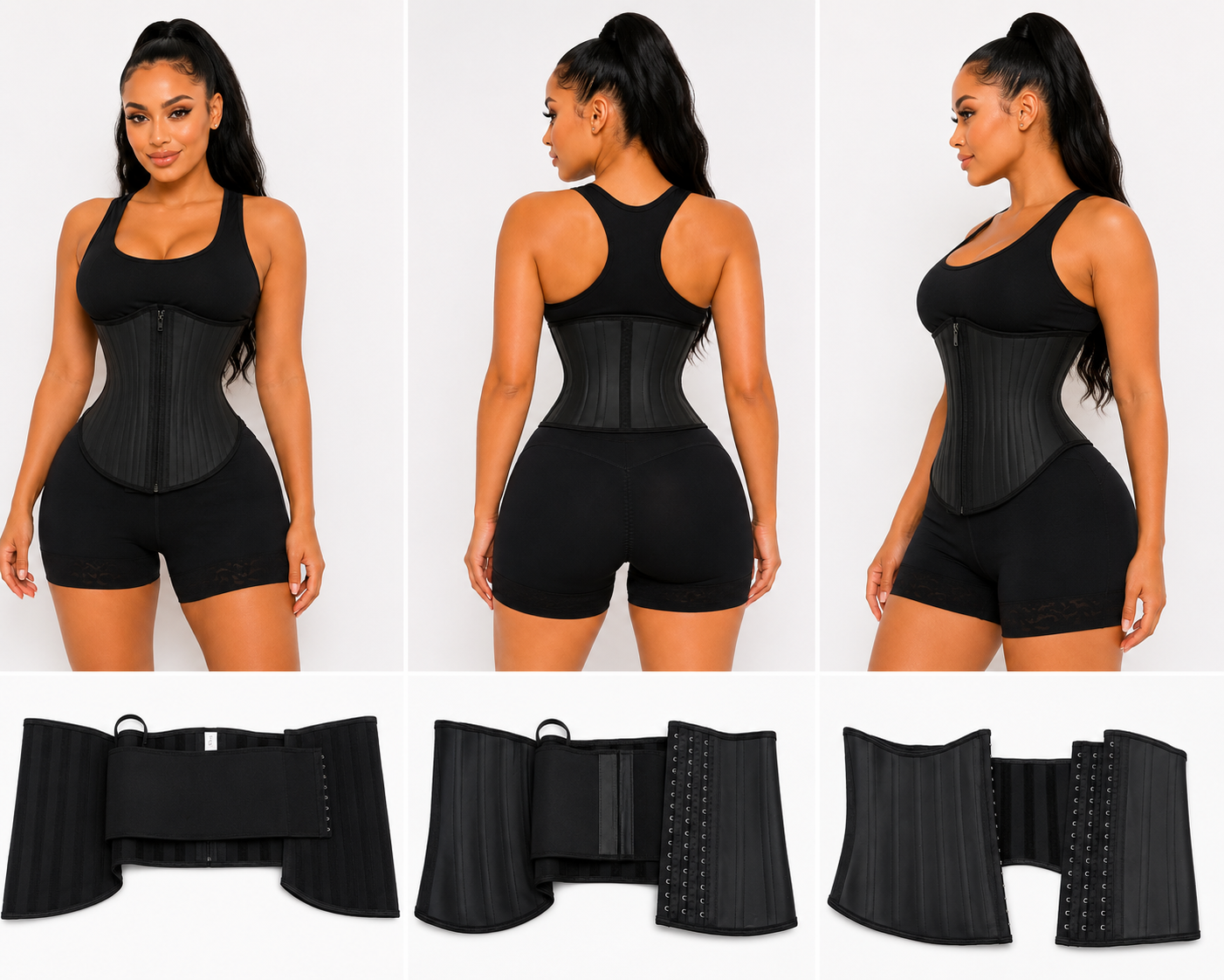 Double Compression High Front Low Back Waist Trainer