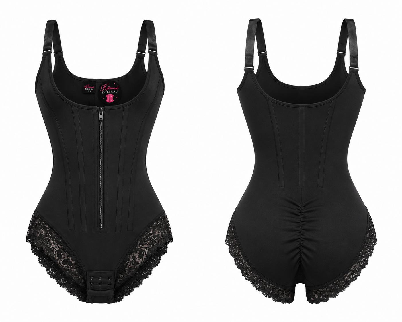 Columbian Hourglass Bodysuit | Black