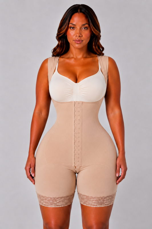 EXTREME SNATCHING FAJA THICK STRAPS | BEIGE