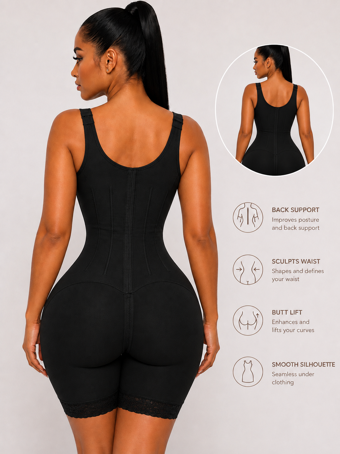 HOURGLASS FULL BUST FAJA | BLACK