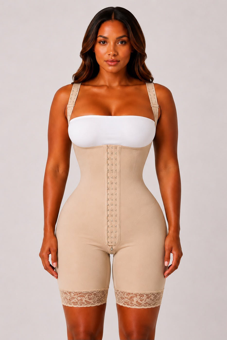 EXTREME SNATCHING FAJA THIN STRAPS | BEIGE