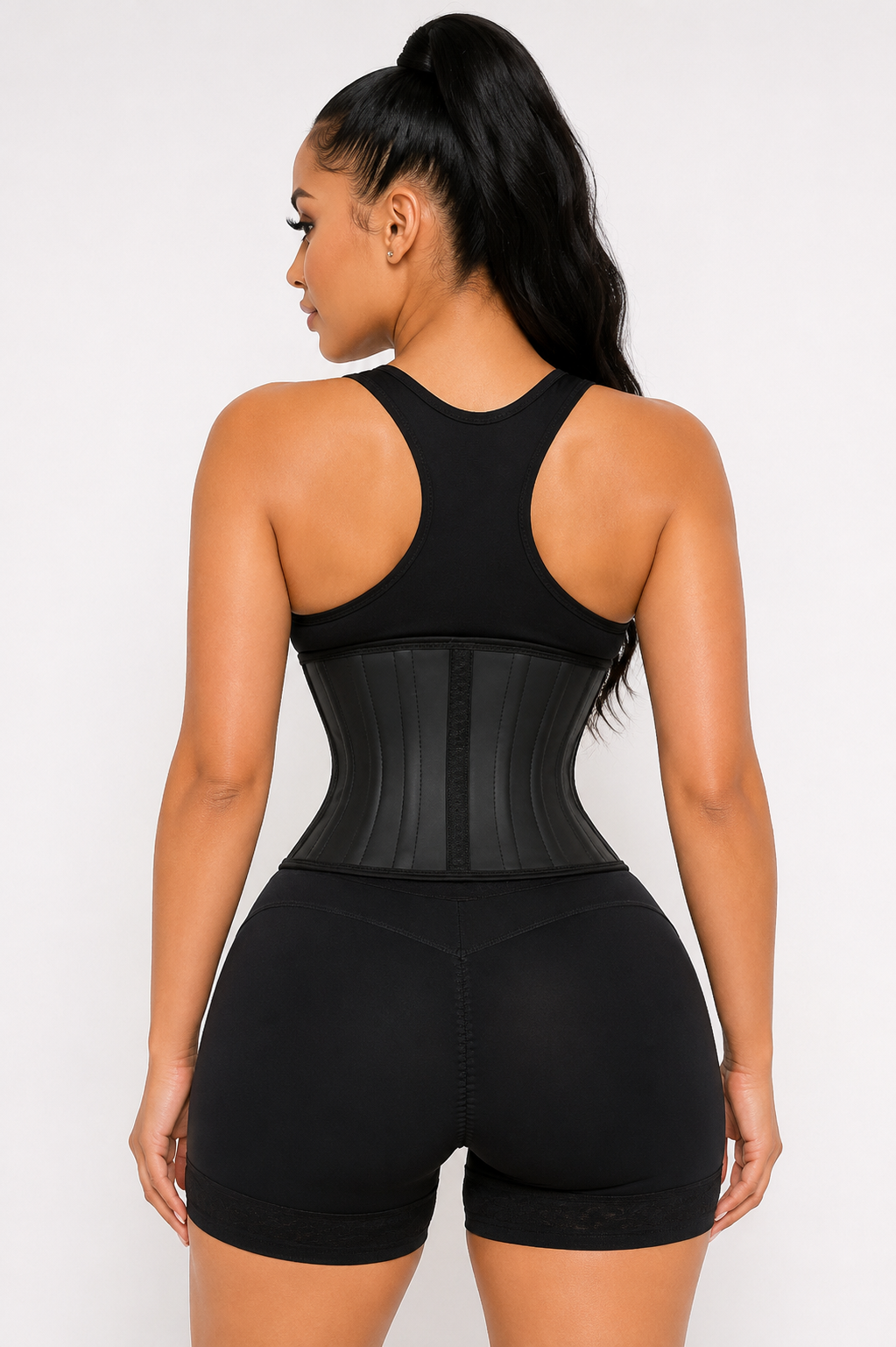 Double Compression High Front Low Back Waist Trainer