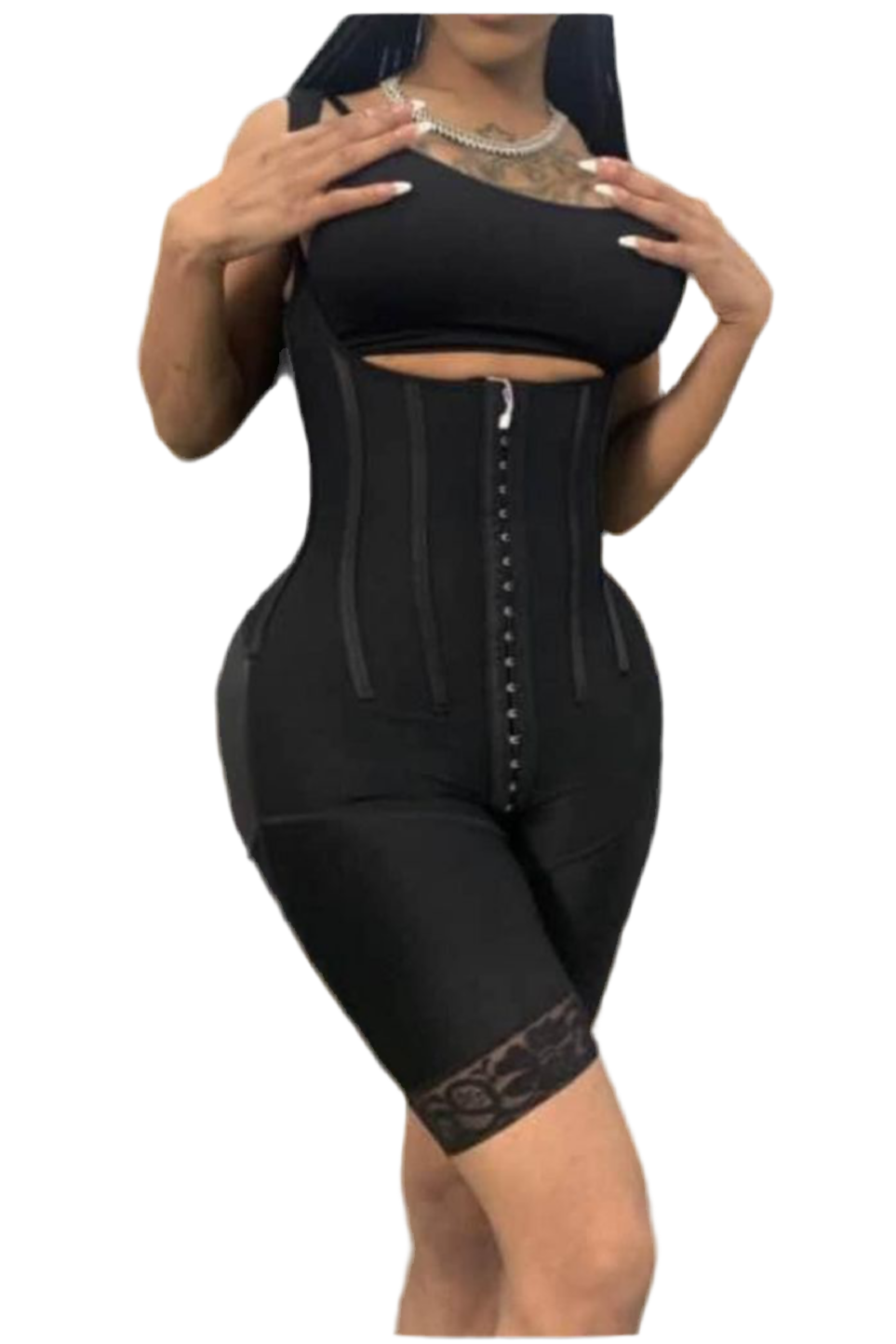 HOURGLASS STEEL BONE FAJA | BLACK