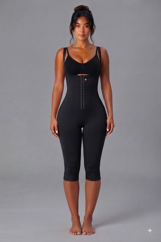 DETACHABLE STRAPS HOURGLASS FAJA||LONG LEGS|BLACK