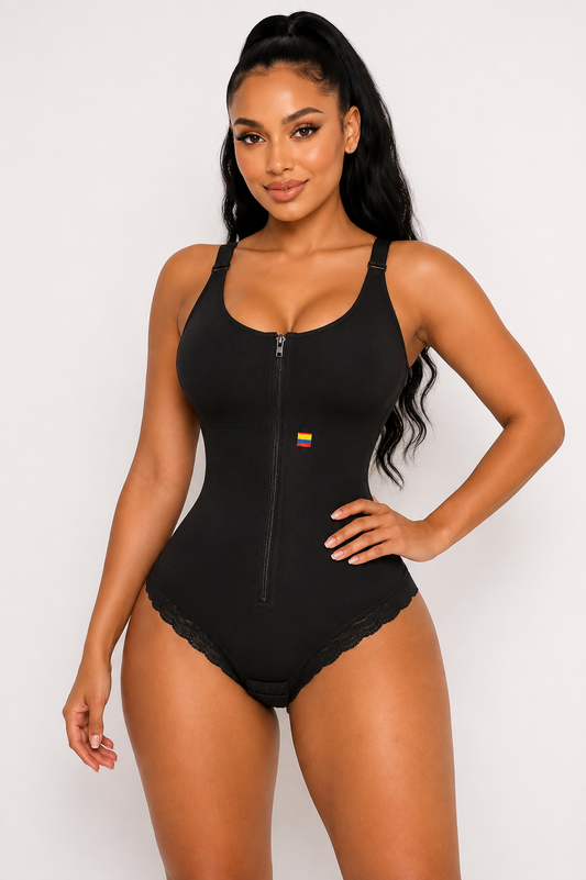 ZIPPER BODYSUIT|FULL BUST| BLACK