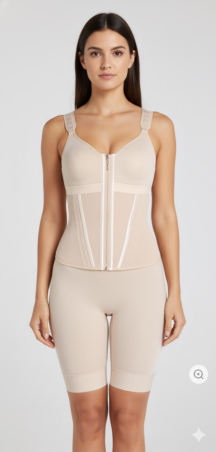 FULL BUST WAIST TRAINER VEST(12 STEEL BONES)