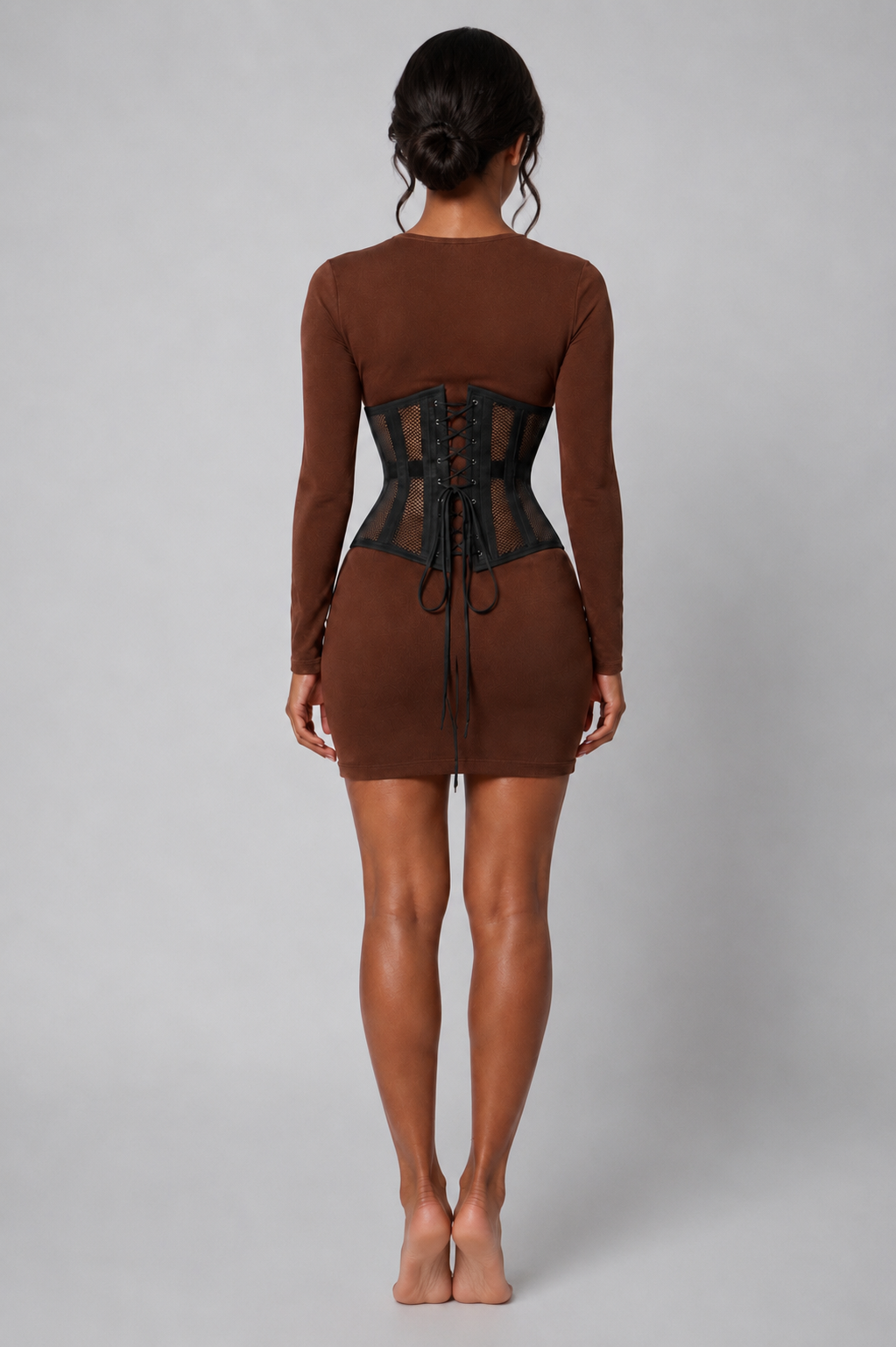 MESH STEEL BONED HOURGLASS CORSET