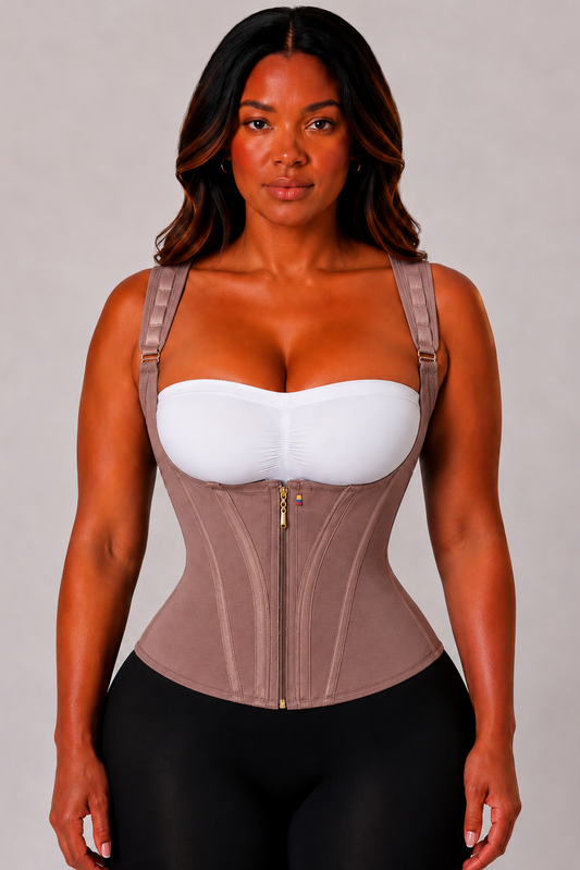 COLOMBIAN FIRM SCULPT DOUBLE COMPRESSION UNDERBUST VEST | MAUVE