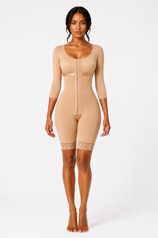 COLOMBIAN FULL COVERAGE FAJA-(MID LENGTH) BEIGE