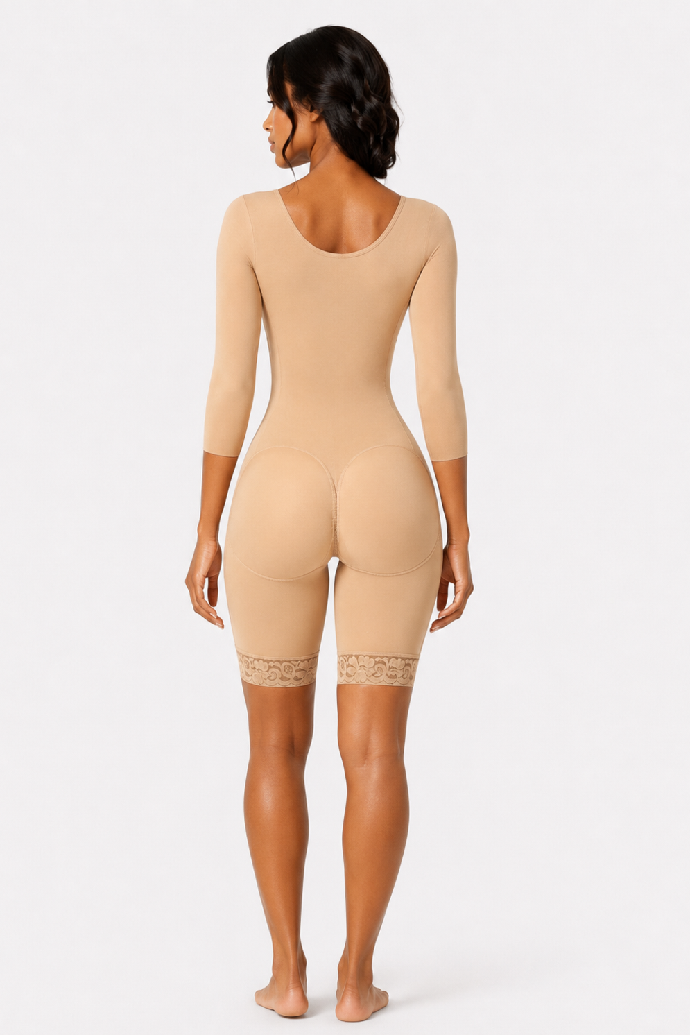 COLOMBIAN FULL COVERAGE FAJA-(MID LENGTH) BEIGE