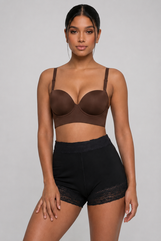 BACK FAT BRA (SHORT) | Brown