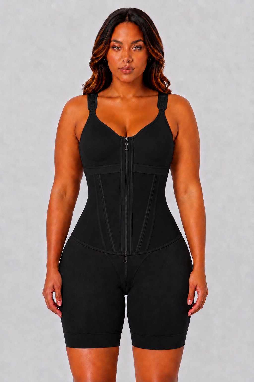 COLOMBIAN FULL BUST SOFT SCULPT WAIST TRAINER VEST | BLACK