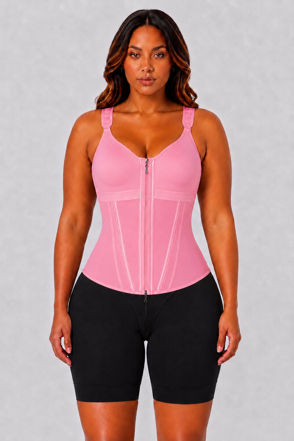 COLOMBIAN FULL BUST SOFT SCULPT WAIST TRAINER VEST | PINK