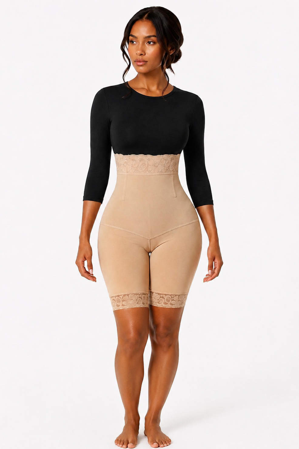 SEAMLESS BBL SHORTS | BEIGE