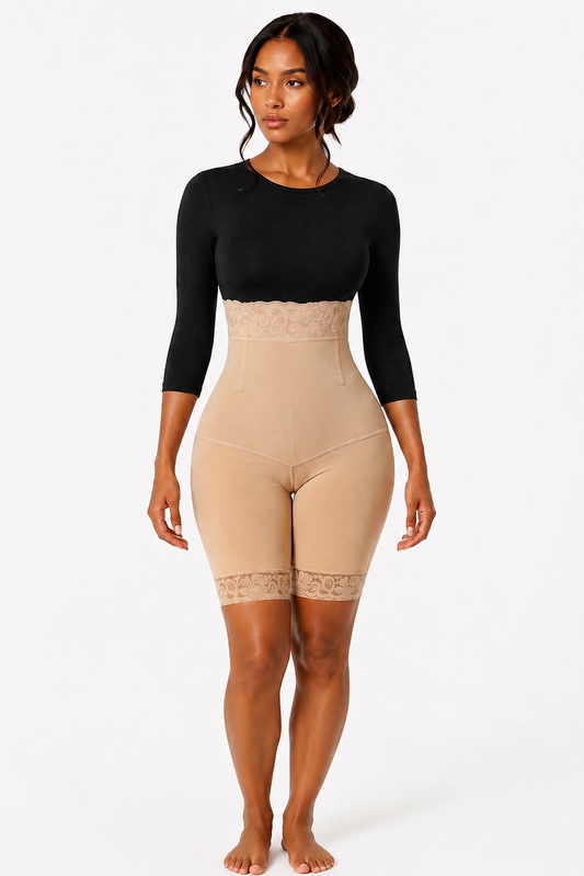 SEAMLESS BBL SHORTS | BEIGE