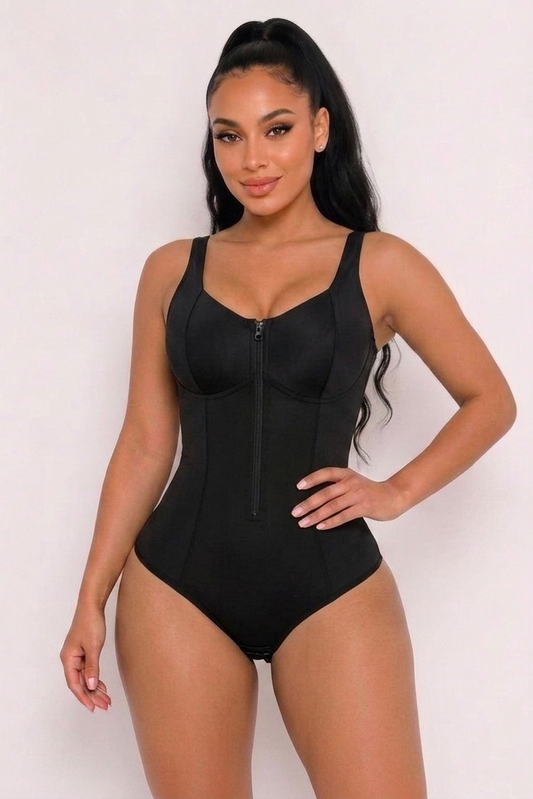 FULL BUST BODYSUIT |ZIPPER|BLACK
