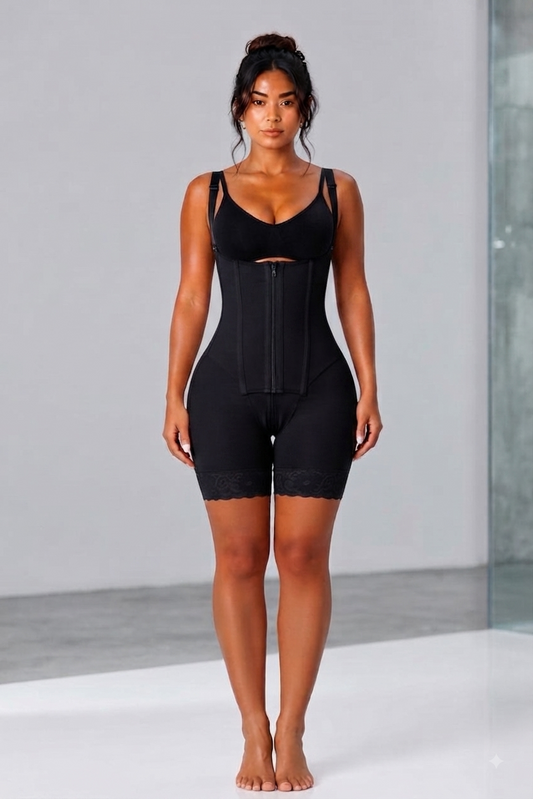 DETACHABLE STRAP DOUBLE COMPRESSION FAJA|BLACK