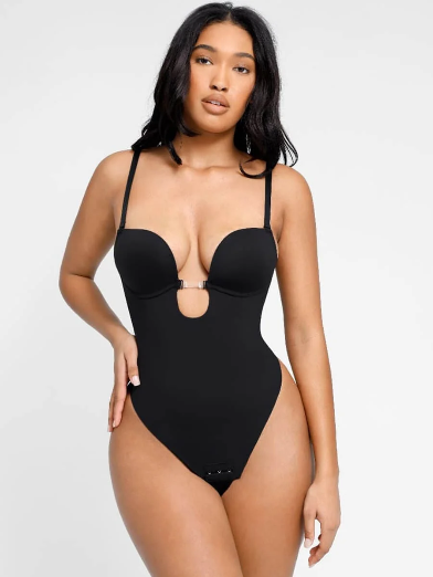 BRIDAL BODYSUIT OPEN BACK | BLACK