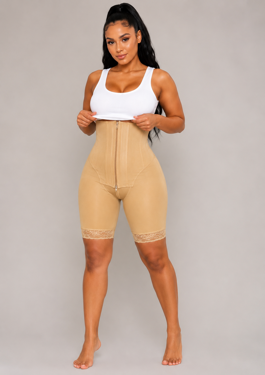 Double Compression Shorts|Beige