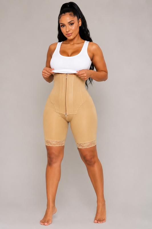 DOUBLE COMPRESSION SHORTS|BEIGE