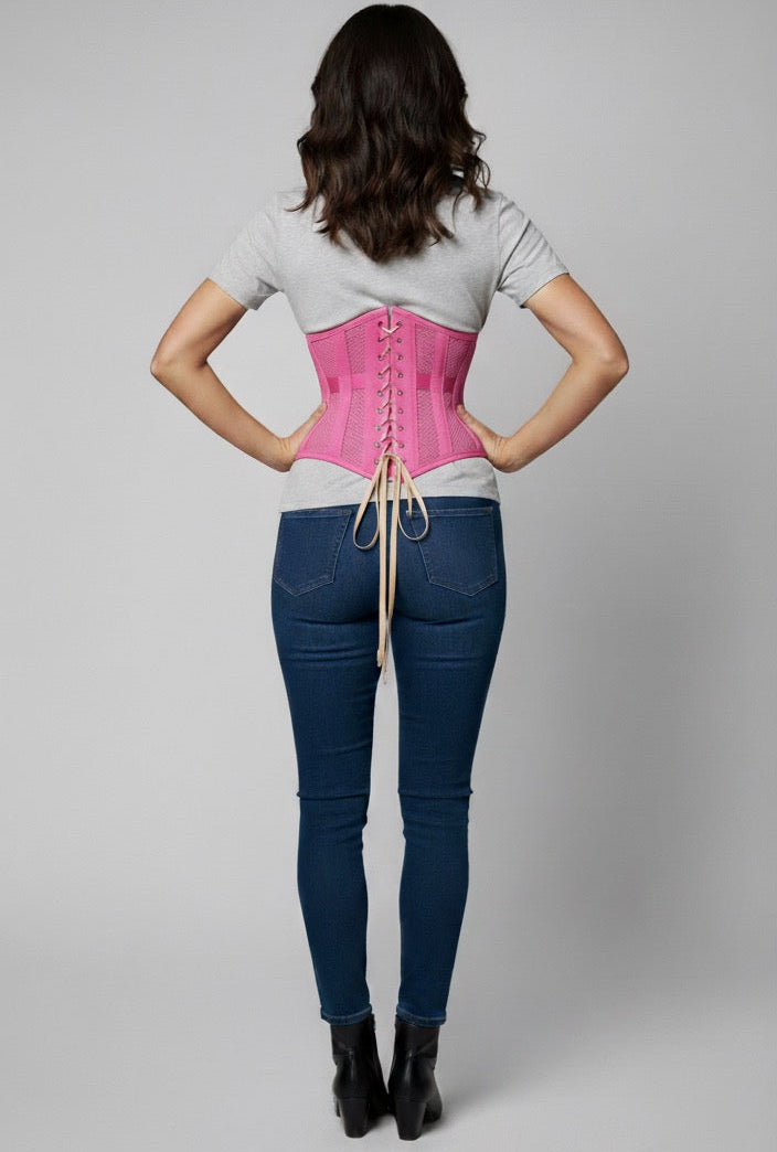 MESH STEEL BONED HOURGLASS CORSET