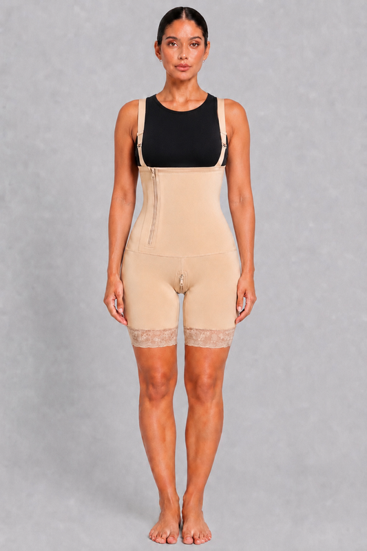 HIGH COMPRESSION STRAPLESS FAJA | BEIGE