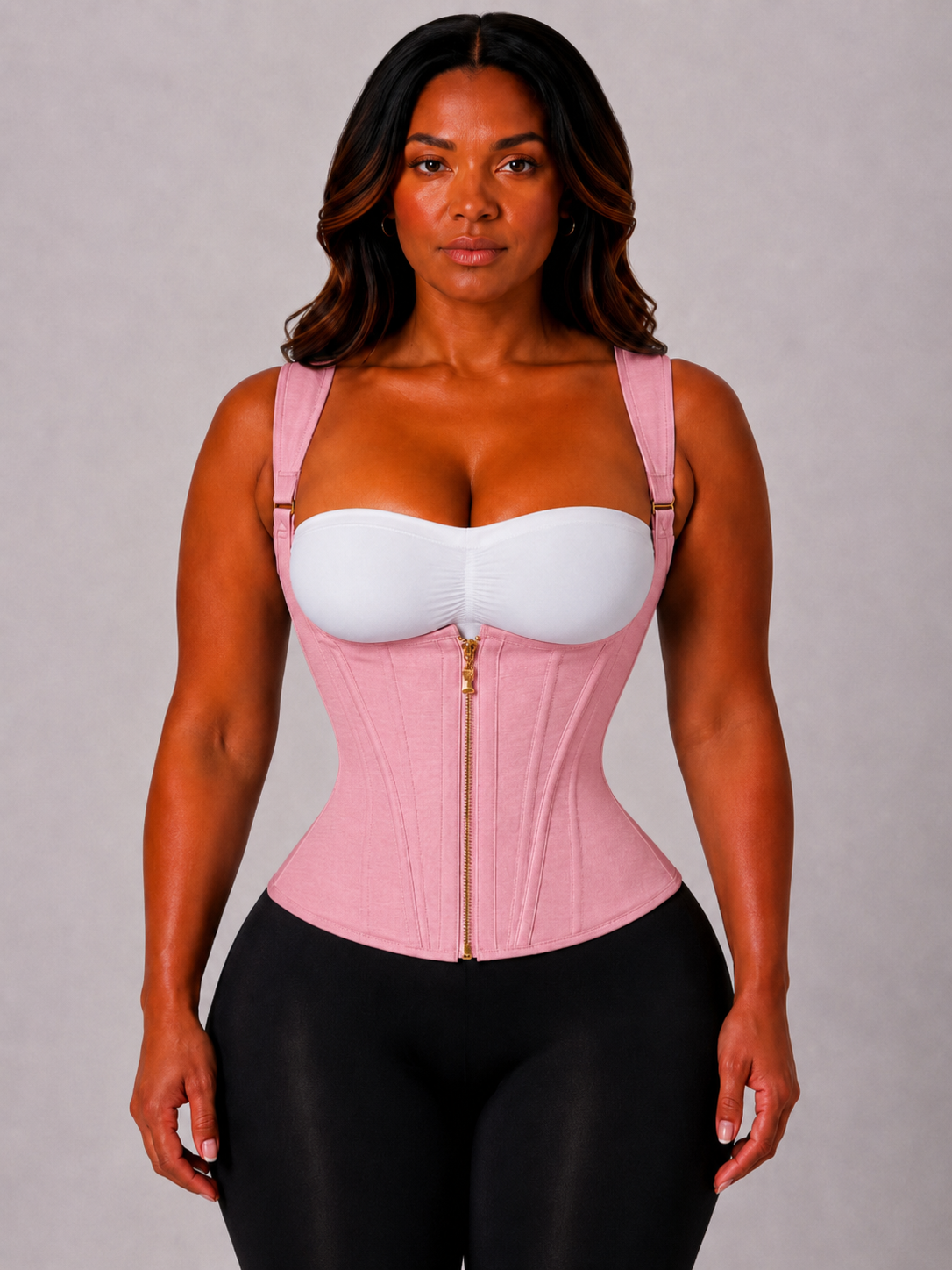 COLOMBIAN FIRM SCULPT DOUBLE COMPRESSION UNDERBUST VEST | PINK