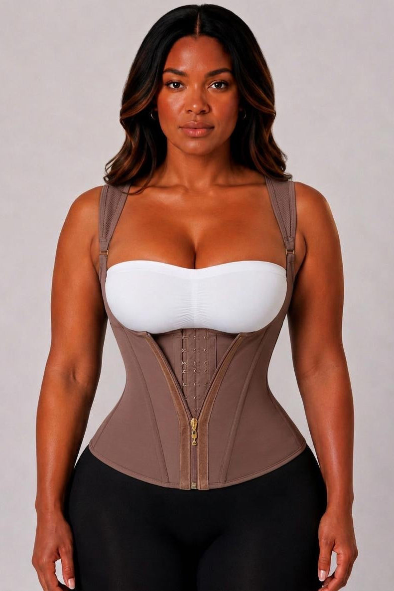 COLOMBIAN FIRM SCULPT DOUBLE COMPRESSION UNDERBUST VEST | MAUVE