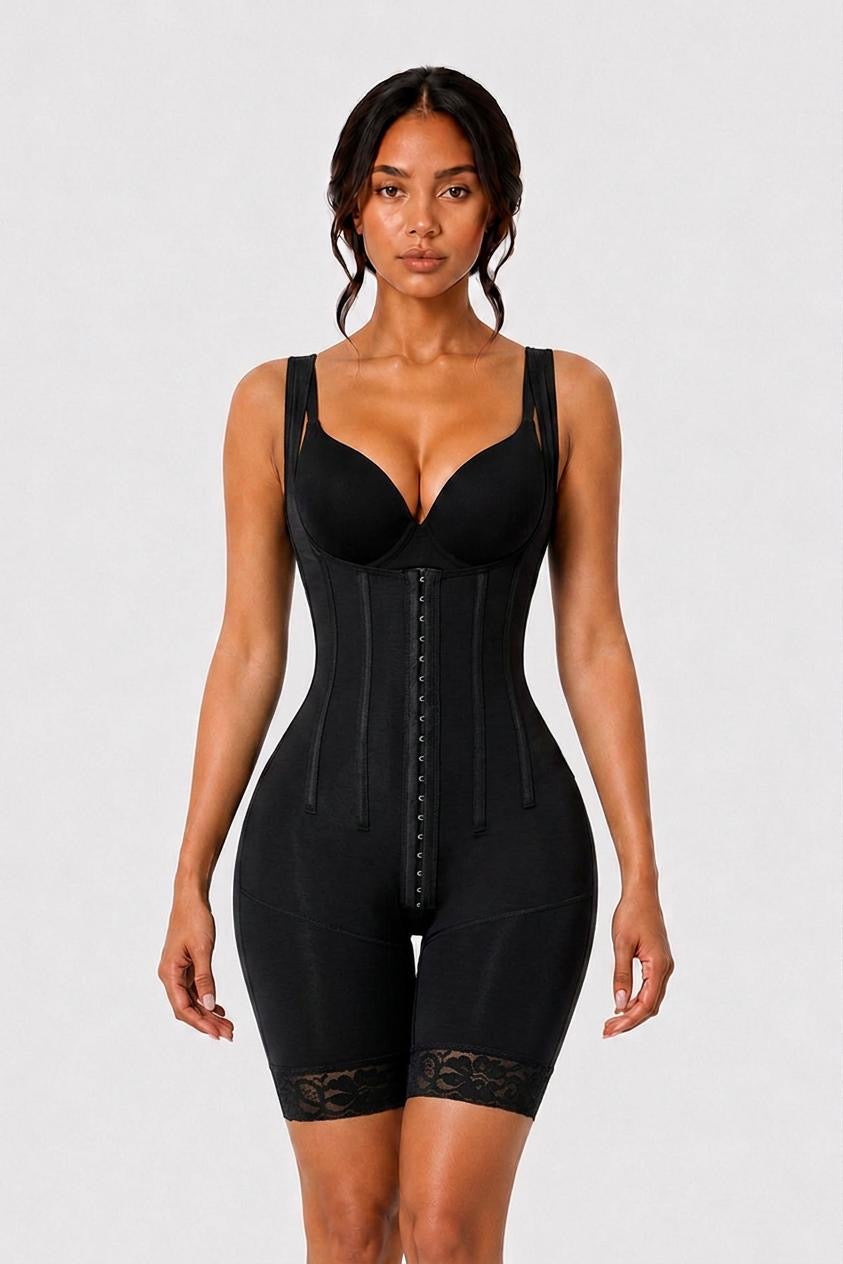 HOURGLASS STEEL BONE FAJA | BLACK