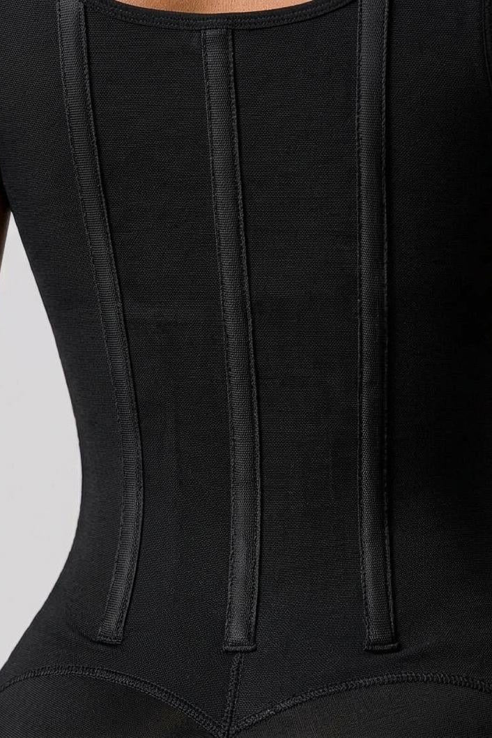 HOURGLASS STEEL BONE FAJA | BLACK