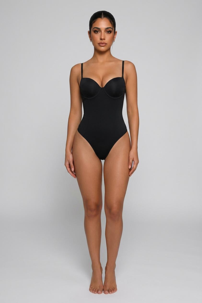 LUXE LACE-UP SCULPTING BODYSUIT(THIN STRAPS)