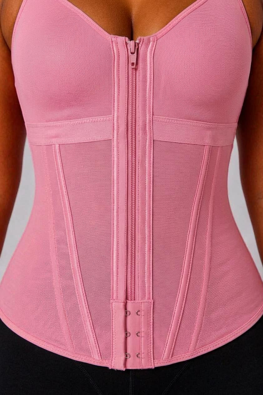 COLOMBIAN FULL BUST SOFT SCULPT WAIST TRAINER VEST | PINK