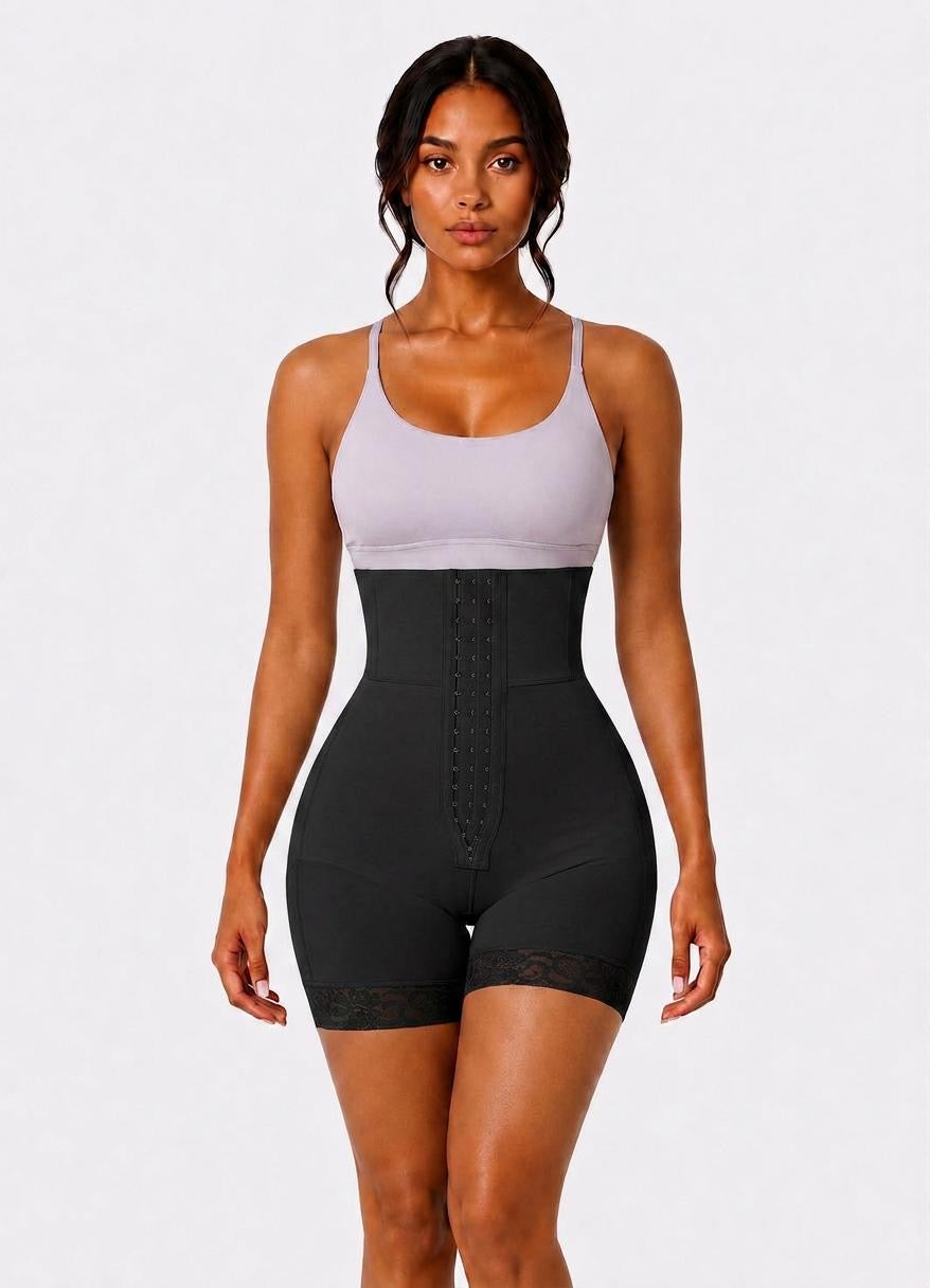 THICK WAIST BAND BBL SHORTS | BLACK
