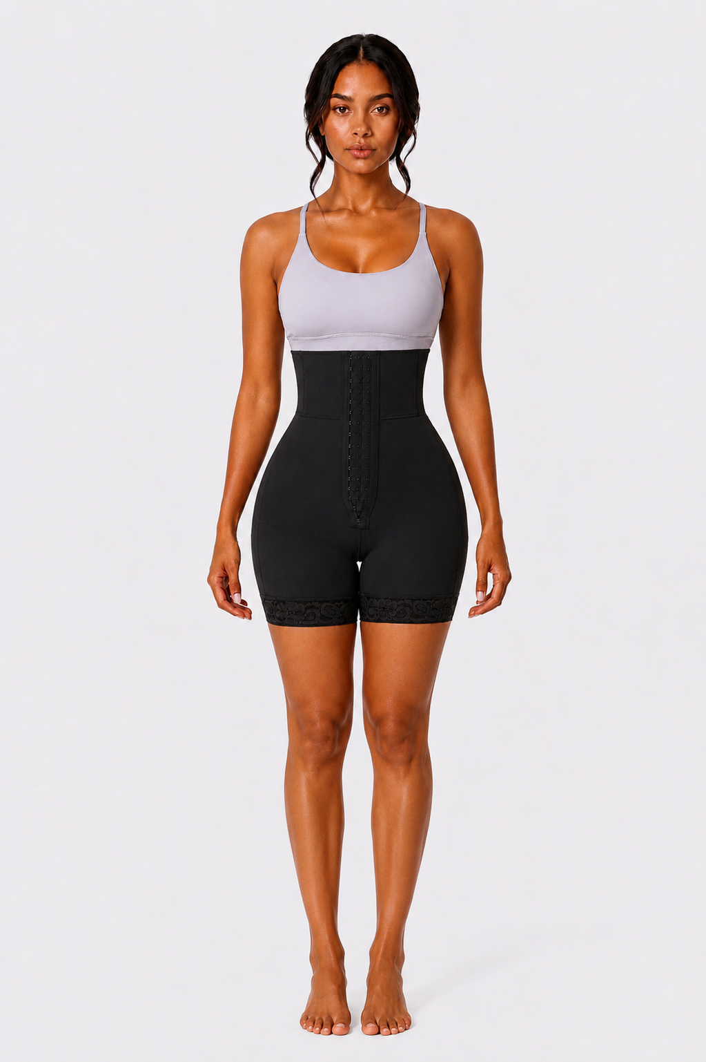THICK WAIST BAND BBL SHORTS | BLACK