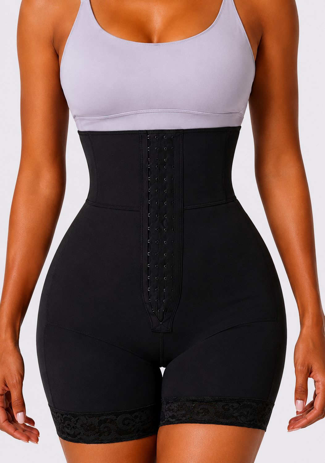 THICK WAIST BAND BBL SHORTS | BLACK