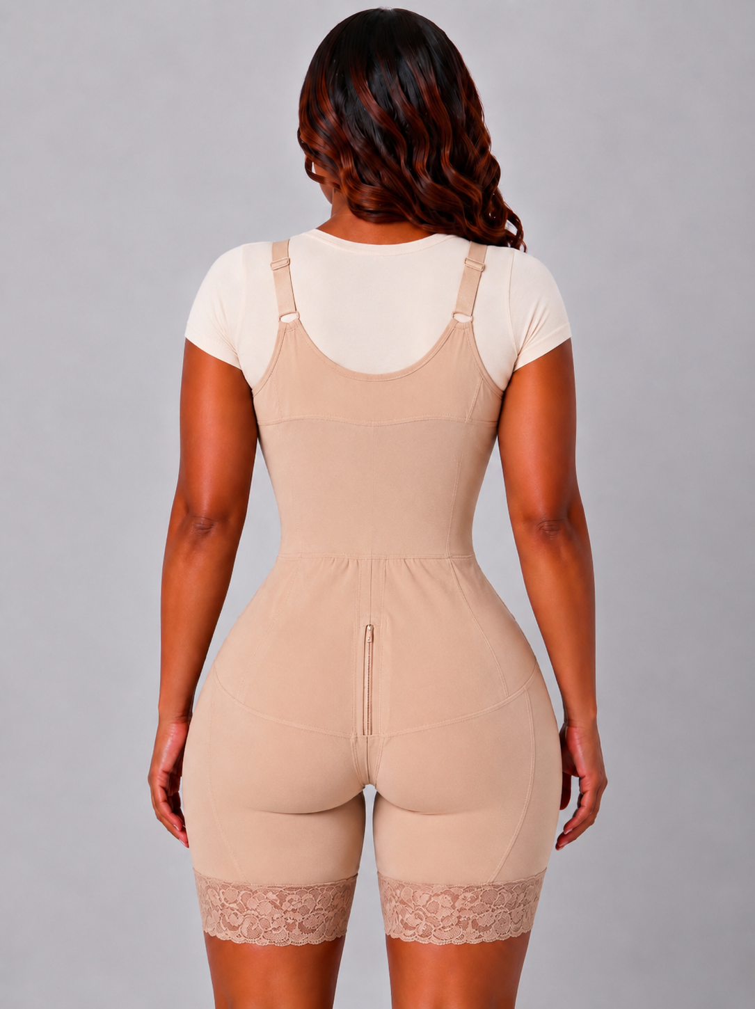 EXTREME SNATCHING FAJA THIN STRAPS | BEIGE